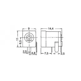 Spina alimentazione da pannello 5,5 per 2,1mm