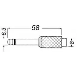 Adattatore da spina 6,3mm mono a presa RCA metallo