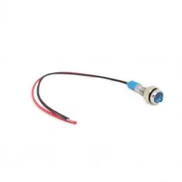 Spia da pannello in metallo a led 12V blu foro 6MM