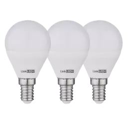 Kit tre Lampade led a sfera E14 8W 3000K luce naturale Linkled