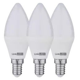 Kit tre Lampade led oliva E14 8W 3000K luce calda Linkled