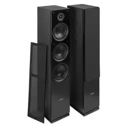 Coppia di Diffusori Hi-FI a 3 Vie Bass Reflex da Pavimento Colore Nero