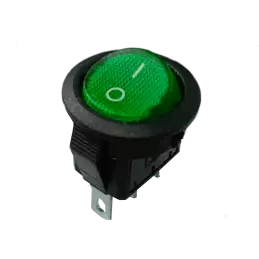 Mini interruttore a bilanciere  luminoso  220V verde ON-OFF diametro 16