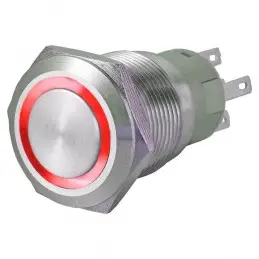 Pulsante antivandalo 1NA+1NC 22MM luminoso rosso 24V IP65