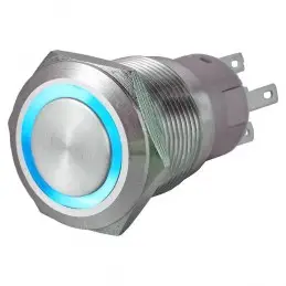 Pulsante antivandalo 1NA+1NC 22MM luminoso blu 24V IP65