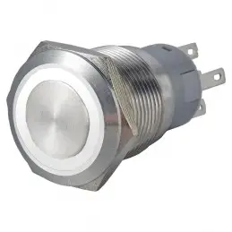 Pulsante antivandalo 1NA+1NC 22MM luminoso bianco 24V IP65