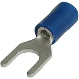 Capicorda a forchetta blu in rame stagnato preisolato 2,5 mmq foro 4mm